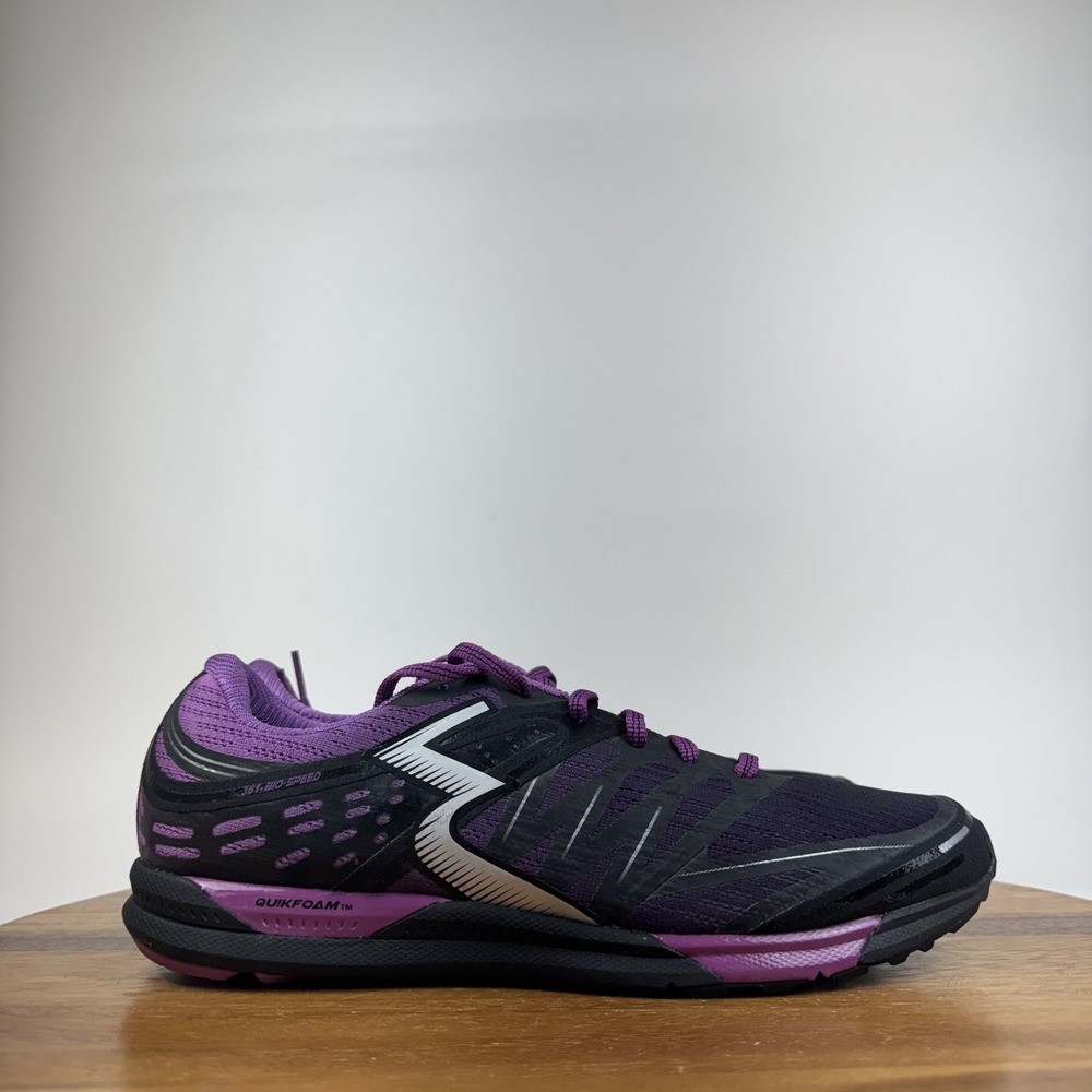 New Womens 361 Degrees Bio Speed Black Athletic Running Sneakers Size 11 M NIB
